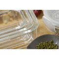 High borosilicate glass food storage container 2 compartment food container with lid lunch box